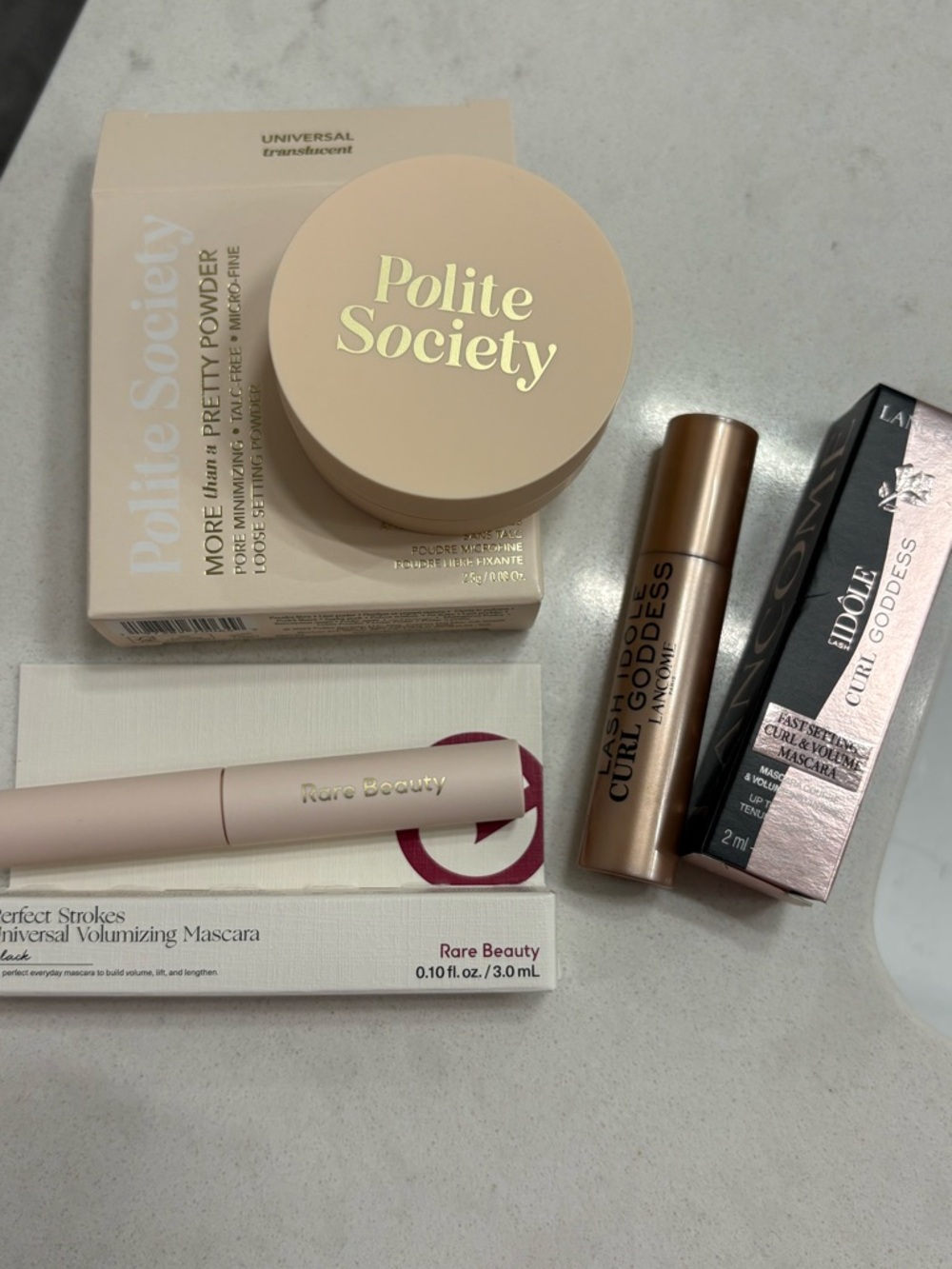Polite Society Mini Powder & Mini Mascara Rare Beauty and Lancôme- NEW